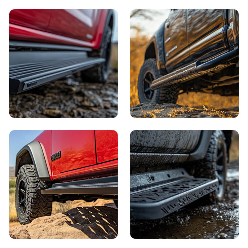 Trucks equipped with Go Rhino running boards